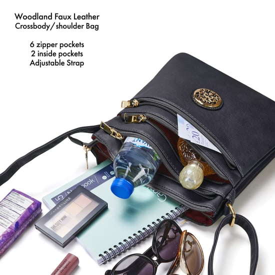 Multi Zipper Cross Body Bag For Women in Black - Image 2