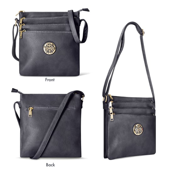 Multi Zipper Cross Body Bag For Women in Black - Image 4