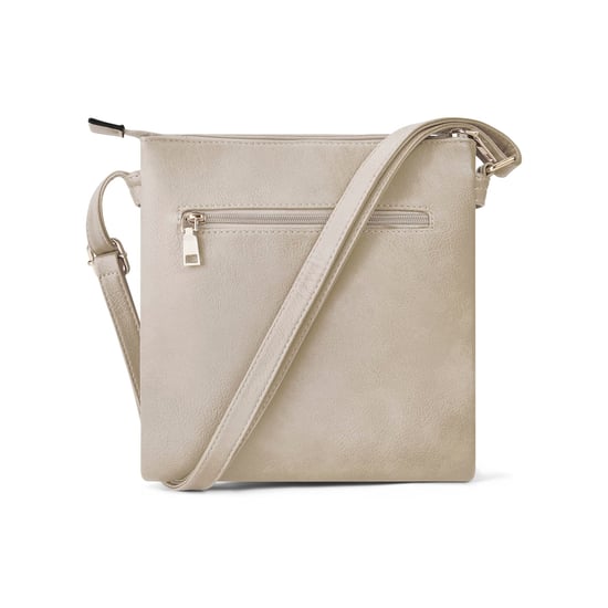 Multi Zipper Cross Body Bag For Women in Beige - Image 2
