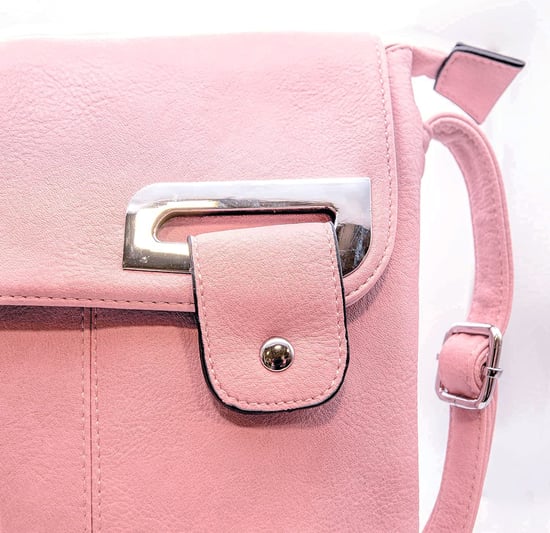 Women's Crossbody Bag Messenger Shoulder Bag in Dusty Pink - Image 3