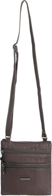 Women's Real Leather Crossbody Bag in Brown - Image 3