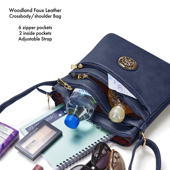 Multi Zipper Cross Body Bag For Women in Navy - Image 2