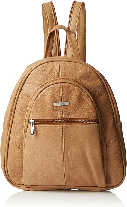 Women's Genuine Leather Backpack in Tan - Image 1