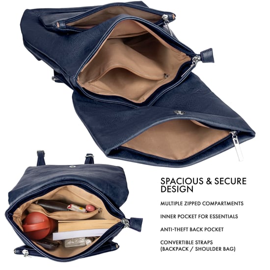 Women's Fashion Backpack in Navy - Image 3