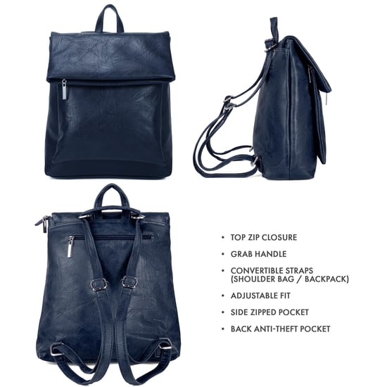 Women's Fashion Backpack in Navy - Image 4