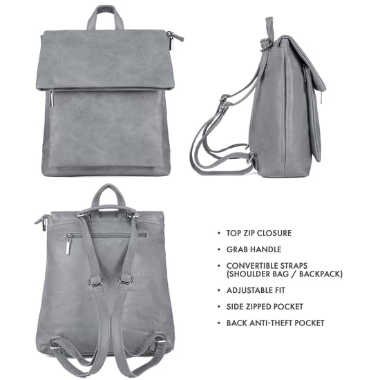 Women's Fashion Backpack in Grey - Image 3
