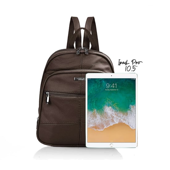 Women's Genuine Leather Backpack in Dark Brown - Image 2