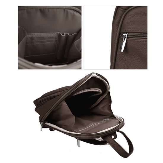 Women's Genuine Leather Backpack in Dark Brown - Image 5