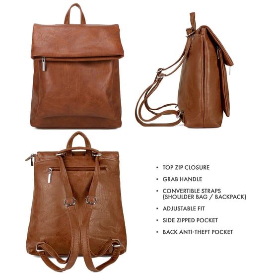 Women's Fashion Backpack in Brown - Image 4
