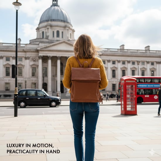 Women's Fashion Backpack in Brown - Image 5