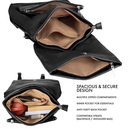Women's Fashion Backpack in Black - Image 3