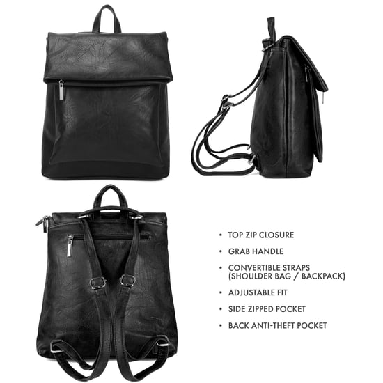 Women's Fashion Backpack in Black - Image 4