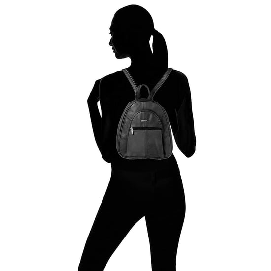 Women's Genuine Leather Backpack in Black - Image 4