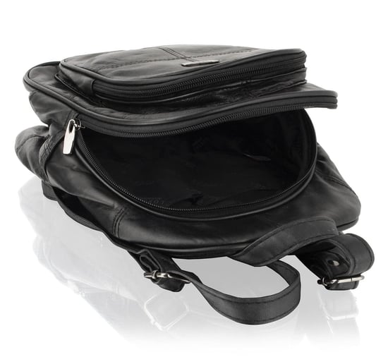 Women's Genuine Leather Backpack in Black - Image 6