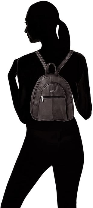 Women's Genuine Leather Backpack in Brown - Image 4