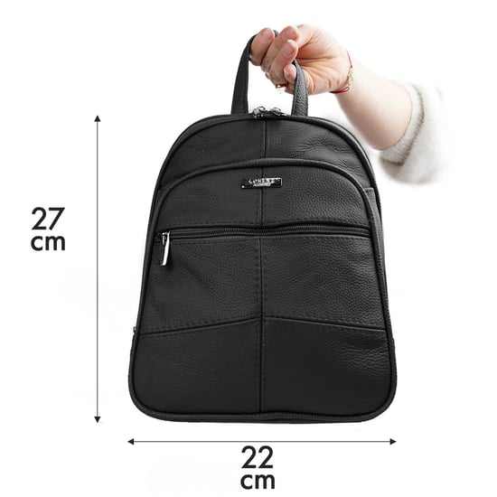 Women's Genuine Leather Backpack in Black - Image 4