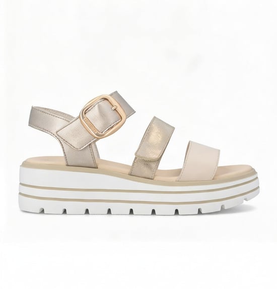 Remonte D3n50 Womens Ankle Strap Sandals Beige - Image 1