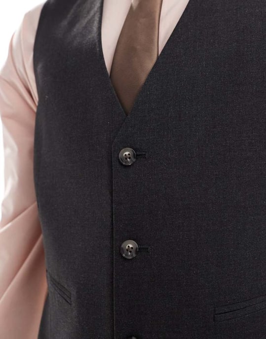 ASOS DESIGN slim suit waistcoat in charcoal - Image 3