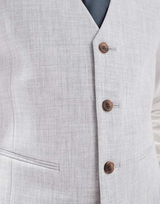 ASOS DESIGN skinny suit waistcoat in grey crosshatch texture - Image 4