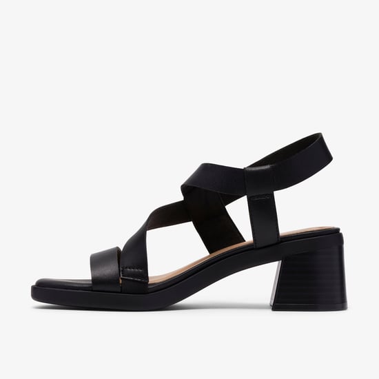 Jaylan Sol Black Leather Sandals - Image 4