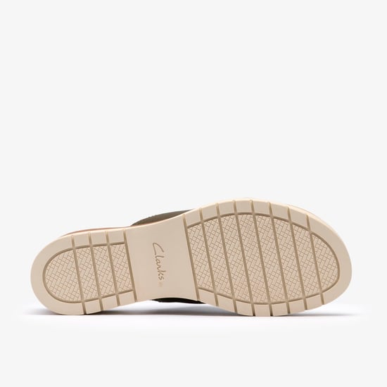Diaz Slide Dark Olive Lea Sandals - Image 3