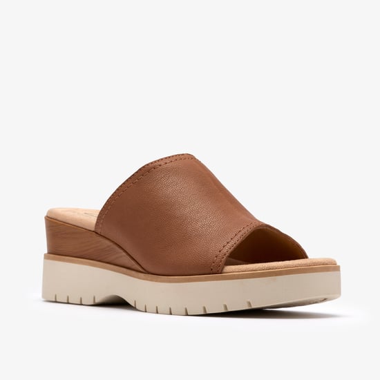 Diaz Slide Tan Leather Sandals - Image 4