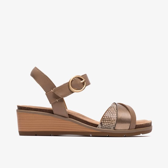 Kacha Twist Taupe Combi Lea Sandals - Image 1