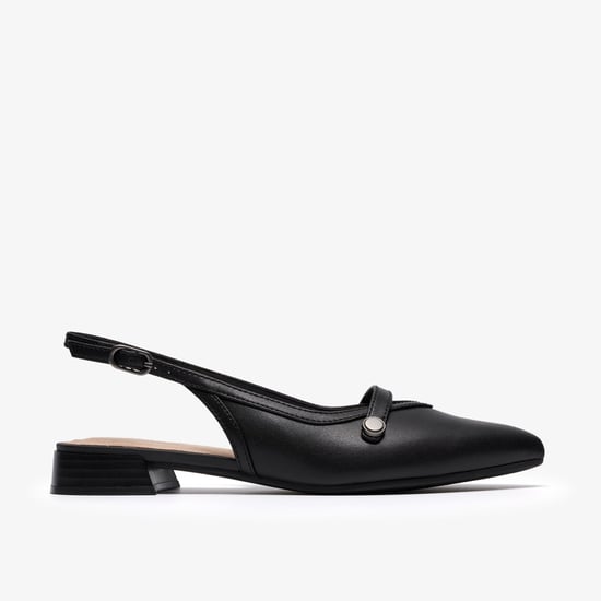 Natalyn Sling Black Leather Shoes - Image 1