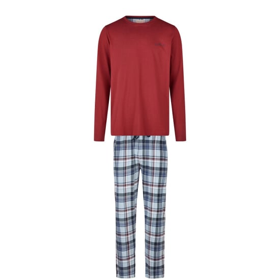 Phil & Co Heren lange pyjama set rood/blauw geruit - Image 1