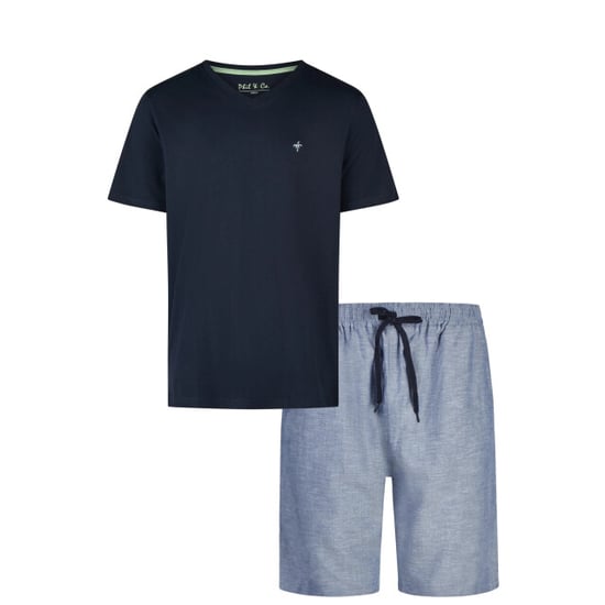 Phil & Co Heren shortama korte pyjama set blauw - Image 1