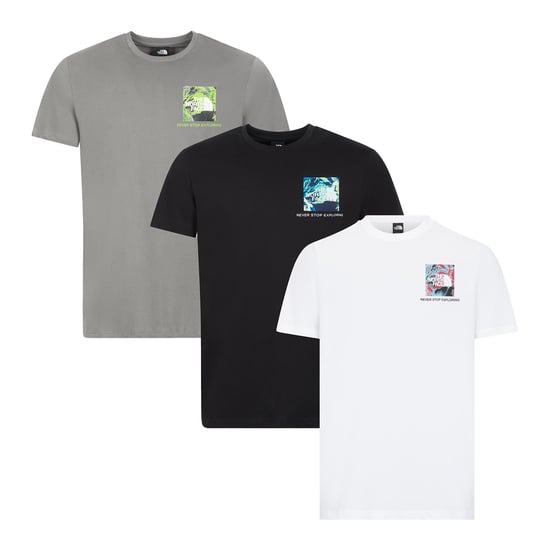3 Pack The North Face Men’s Heat Map Short Sleeve T-Shirt Grey/Black/White - Image 1