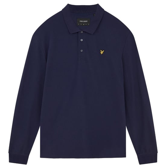 Lyle & Scott Mens Logo Long-Sleeved Polo Shirt (Navy Blue) - Image 1