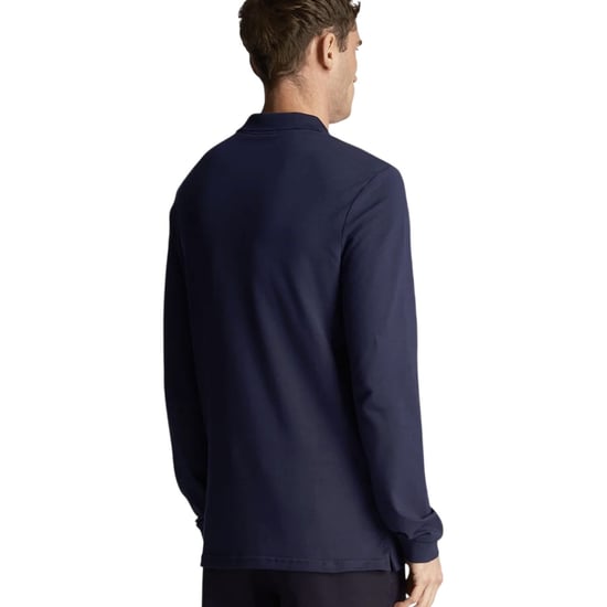 Lyle & Scott Mens Logo Long-Sleeved Polo Shirt (Navy Blue) - Image 2