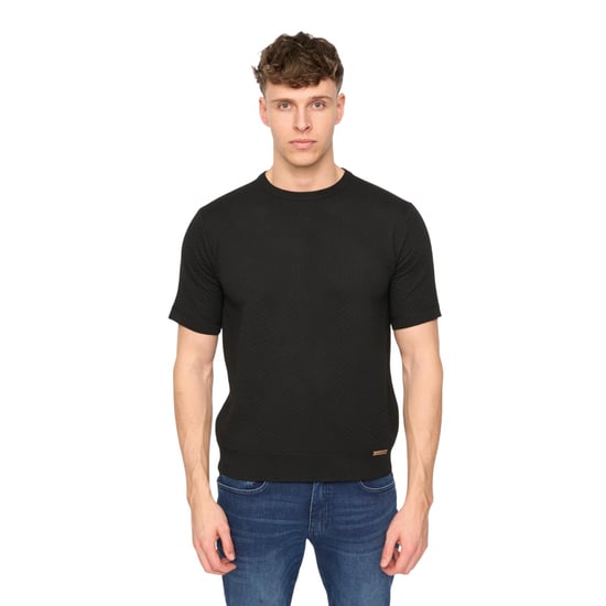Duck and Cover Mens Mataso Knitted T-Shirt (Black) - Image 1
