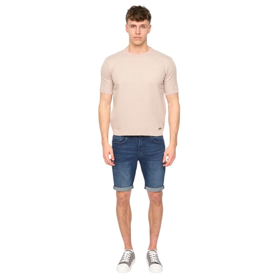 Duck and Cover Mens Mataso Knitted T-Shirt (Stone) - Image 4