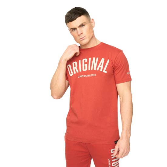 Crosshatch Heren Kensby T-Shirt (Rood) - Image 1