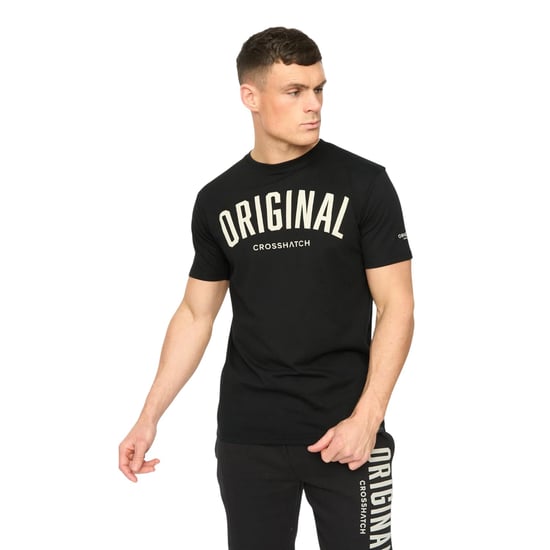 Crosshatch Heren Kensby T-Shirt (Zwart) - Image 1