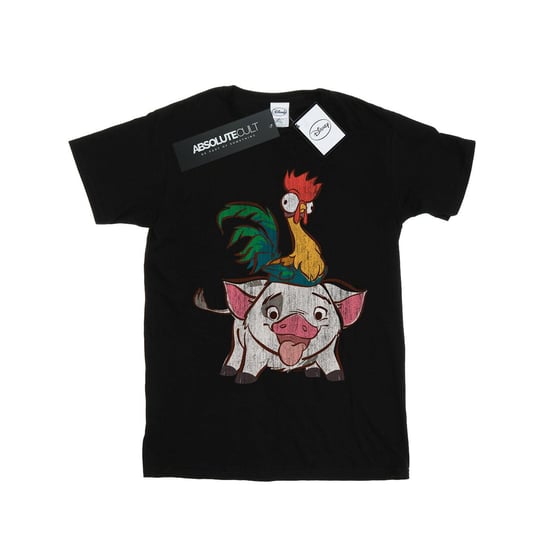 Disney Dames/Dames Moana Hei Hei en Pua Katoenen Vriendje T-shirt (Zwart) - Image 1