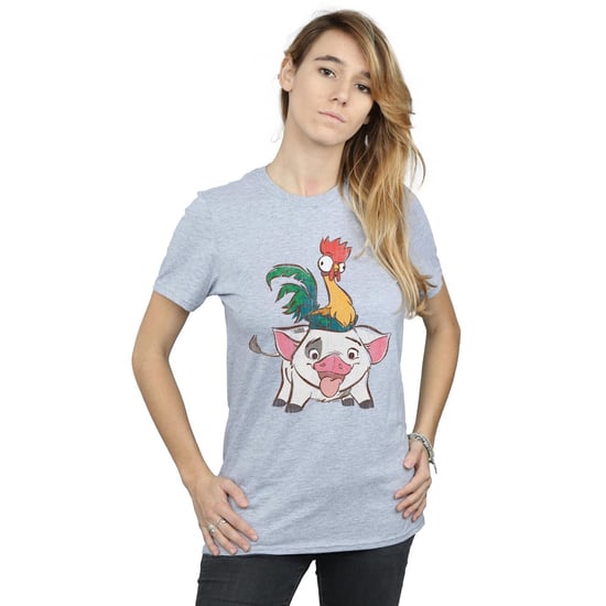 Disney Dames/Dames Moana Hei Hei en Pua Katoenen Vriendje T-shirt (Sportgrijs) - Image 2