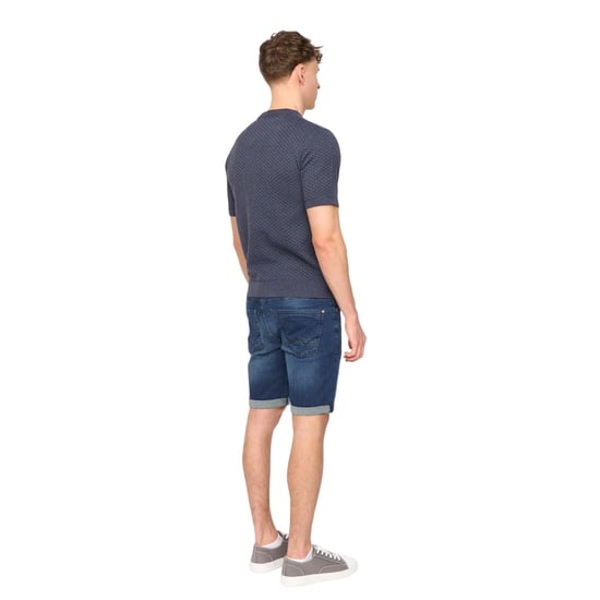 Duck and Cover Heren Mataso Gebreid T-Shirt (Slate Blue) - Image 2