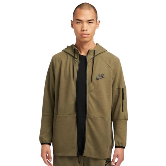 Nike Mens Plain Full Zip Hoodie (Khaki Green) - Image 4