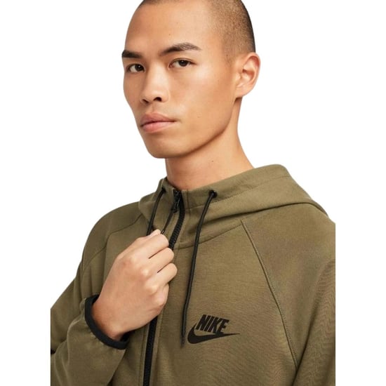 Nike Mens Plain Full Zip Hoodie (Khaki Green) - Image 5
