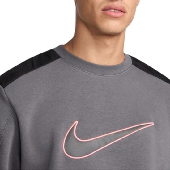 Nike Mens Swoosh Logo Sweatshirt (Grey) - Image 3