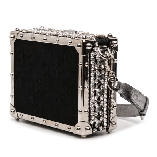 Begagnad boxväska i jacquard med rhinestones från Dolce - Image 2