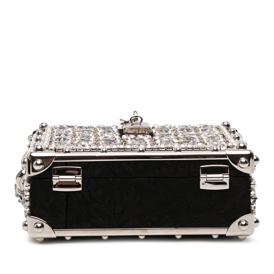 Begagnad boxväska i jacquard med rhinestones från Dolce - Image 3