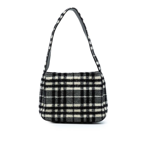 Tweed Vlinder Wollen Schoudertas met Vintage Motief - Image 1