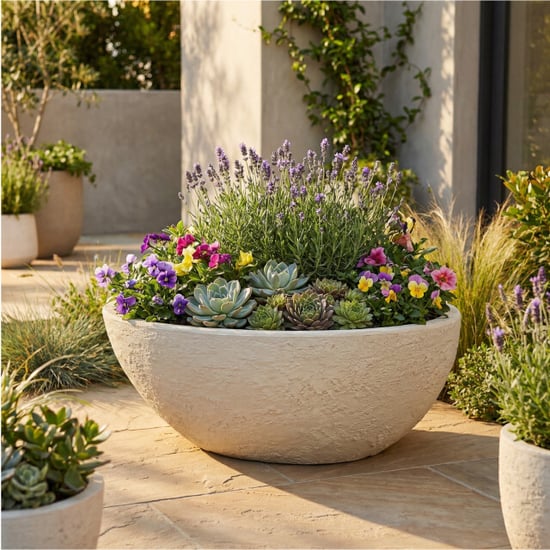 4gardenz ® stone plantenbak ovaal 69x39x29 cm - - Image 2