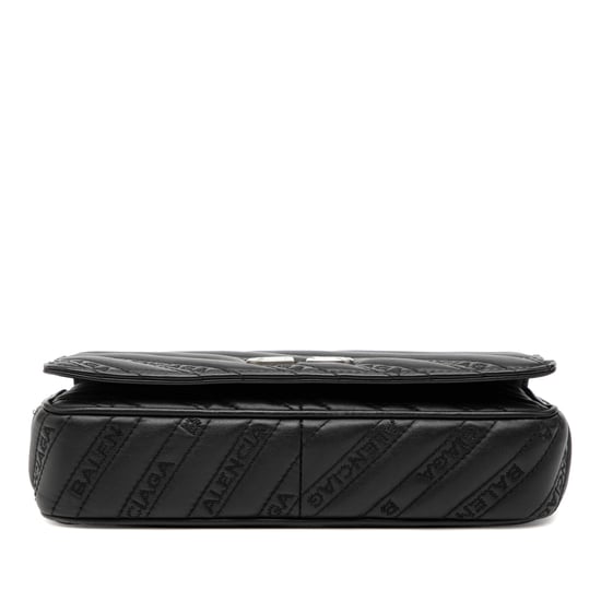 Pre-owned Embossed Leather Allover Logo Bb Wallet On Chain - Image 3