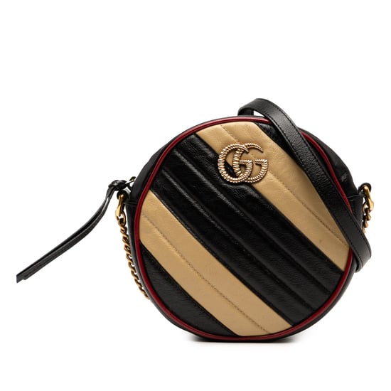 Pre-owned Mini Gg Marmont Matelasse Leather Torchon Round Crossbody - Image 1