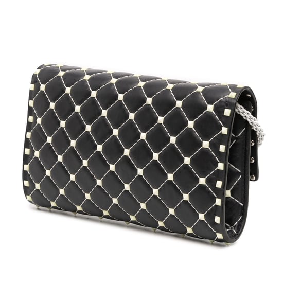 Pre-owned Quilted Lambskin Free Rockstud Spike Wallet On Chain - Image 2